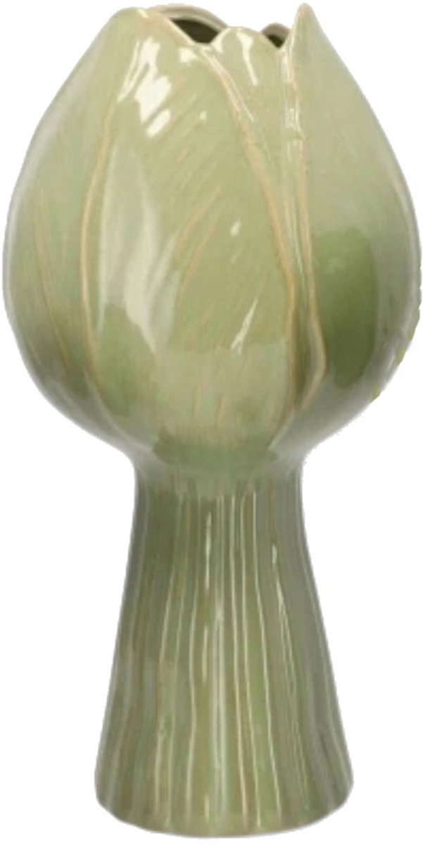 Daan Kromhout - Vaas - Tulp - Pistache - 11x21cm - Keramiek