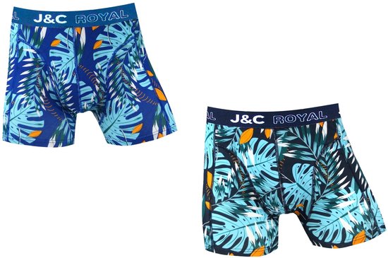 J&C Underwear heren boxershorts - 2-pack - maat S - Jungle
