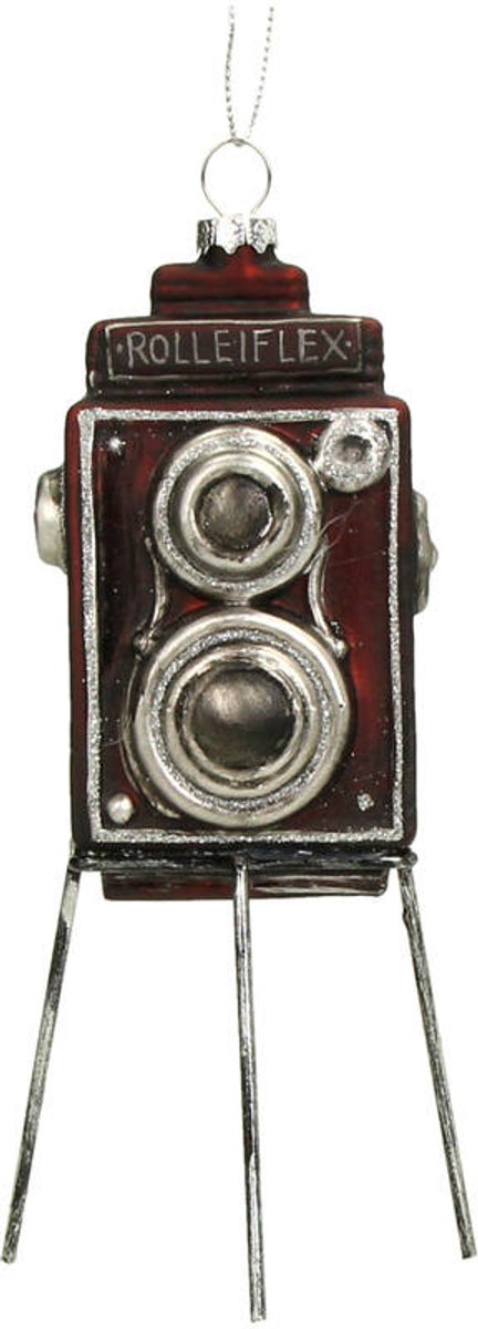 HD Collection Glazen Kerstornament kerst hanger Vintage Rolleiflex camera 17.8 cm