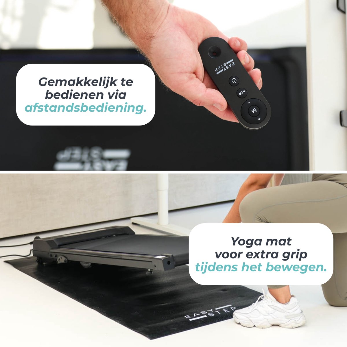 Afbeelding 3 van Easystep V10h - Loopband 1-10 km/h met 9% hellingshoek in 3 standen - Incl. Dempende Vloermat - Opvouwbaar & Inklapbaar - Wandelband Elektrisch - Walking Pad past onder Bureau - Renband Fitness - Opvouwbare Loopbanden - Walkingpad