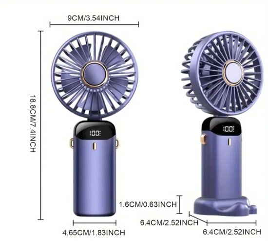 COZOME Draagbare ventilator met accu, kleine T-shirtventilator met clip, oplaadbare waistventilator, turbo-riemventilator met ophangtouw, 4 windsterktes, USB C, 6600 tpm, ideaal voor werk, bouwplaats