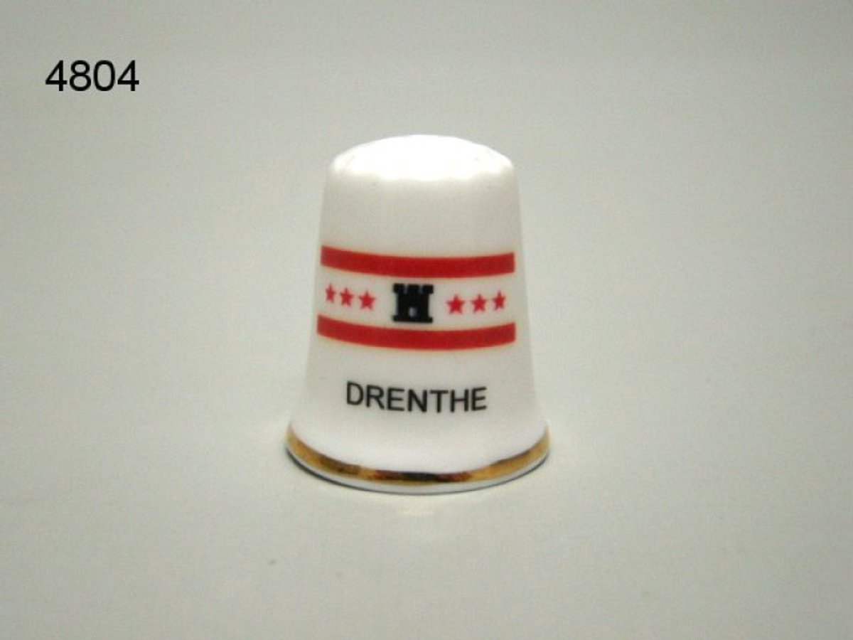 Geharo Vingerhoed Drentse Vlag – 3 cm – Porselein – Verzamelobject – Decoratief
