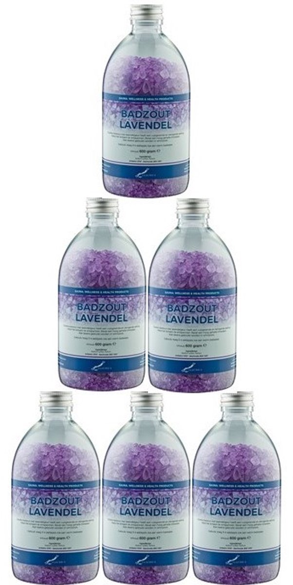 Claudius Badzout Lavendel - 600 gram - Fles met aluminium dop - set van 6 stuks
