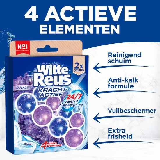 Witte Reus Kracht Actief Lavendel Toiletblok 100g - WC blokjes - Voordeelverpakking - 2x10 stuks