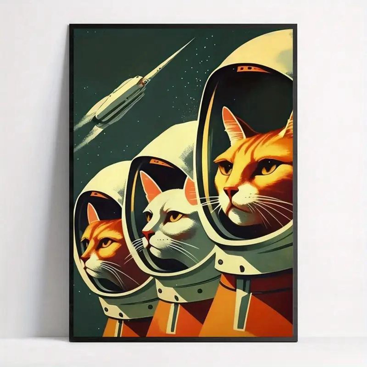 Canvas poster - Kattenposter - muurposter - binnenposter - katten- muur poster - Kado - Zonder lijst - Posters - Vintage posters - Trendy