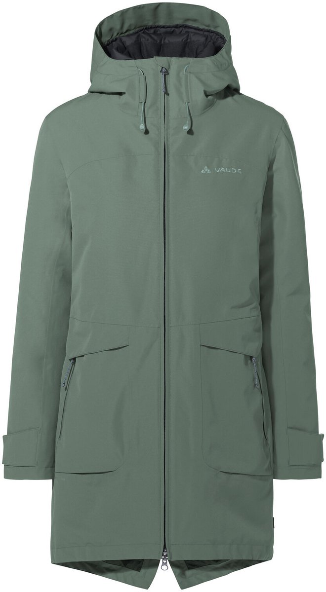 VAUDE Women’s Skomer Winter Parka III Jas Regenjas outdoorJas Regenjas met kap Hardshell Jas Regenjas waterdicht Dames Outdoorjas Agave