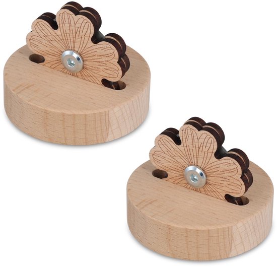 Foto: 2 pack daisy draadknipper beschermde garenknipper met antislipstandaard houten roterende draadknipper naaibenodigdheden patchworkbenodigdheden