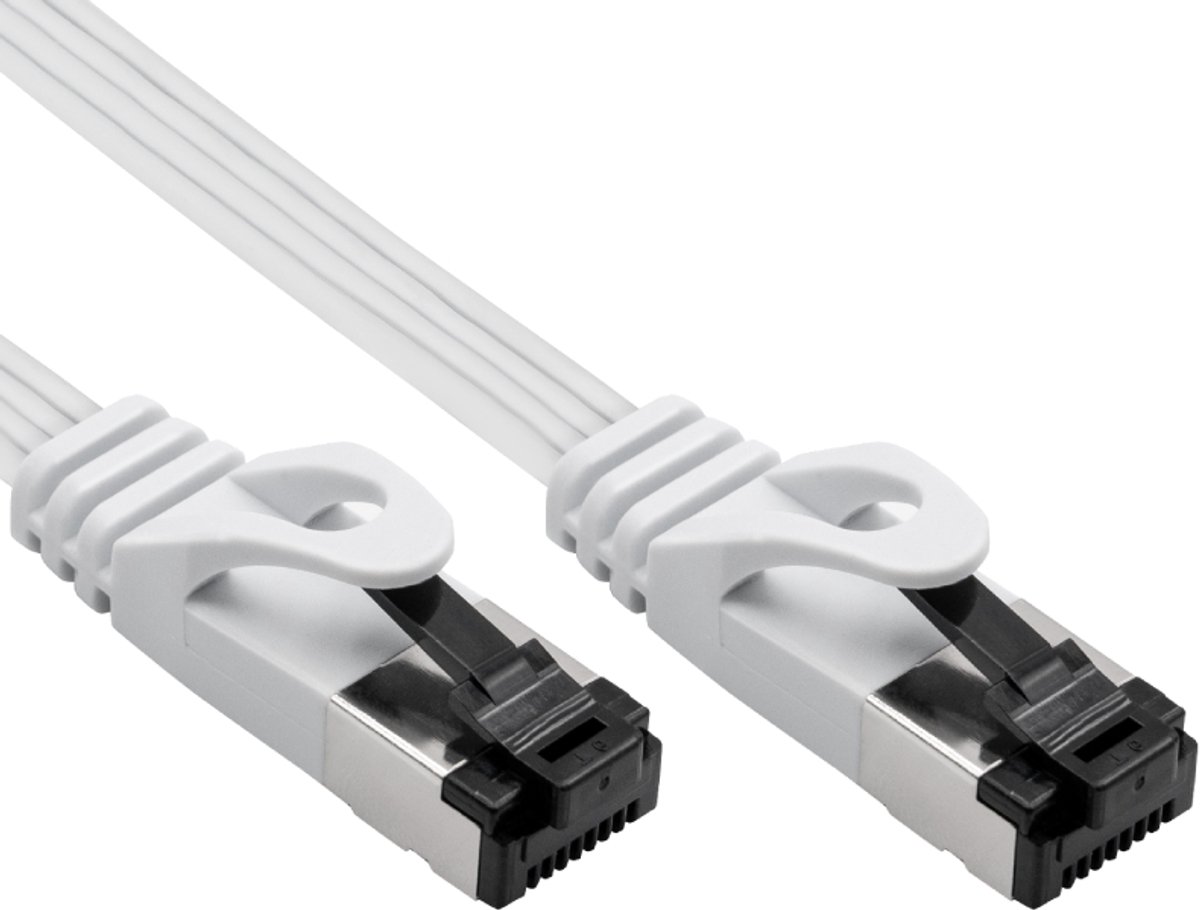 FTP CAT8.1 40 Gigabit Netwerkkabel - plat en extra flexibel - CU - LSZH - 3 meter - Wit