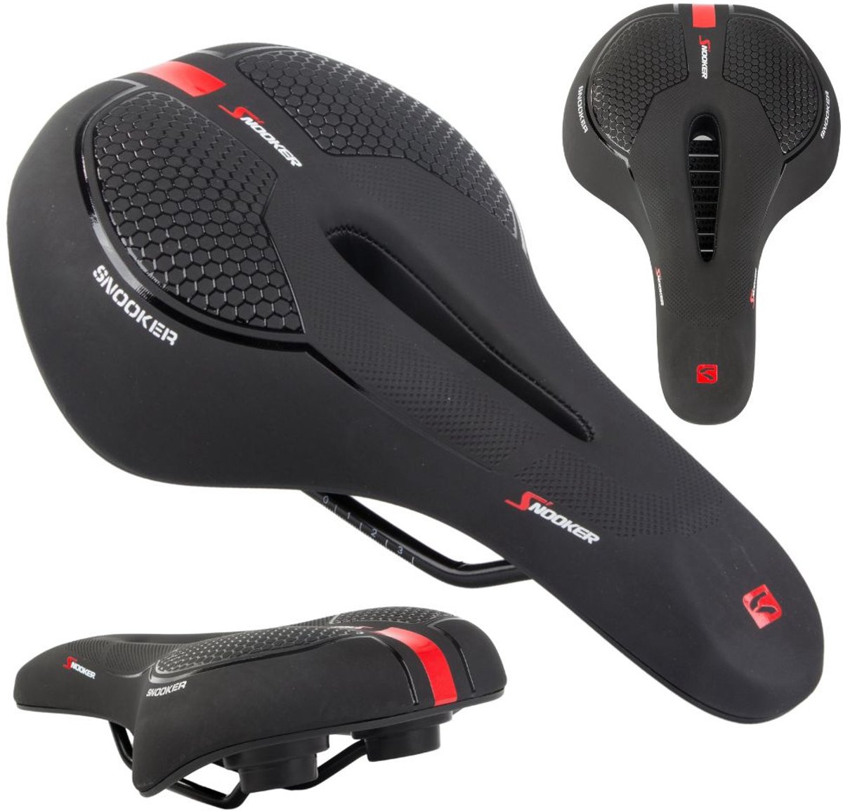 MoodLux - Sportfietszadel – Zacht & Comfortabel Gel Foam Fietszadel – Ergonomisch Unisex Zadel voor Racefiets, Mountainbike & Stadsfiets – Ademend & Schokdempend – Zwart – 28x15 cm