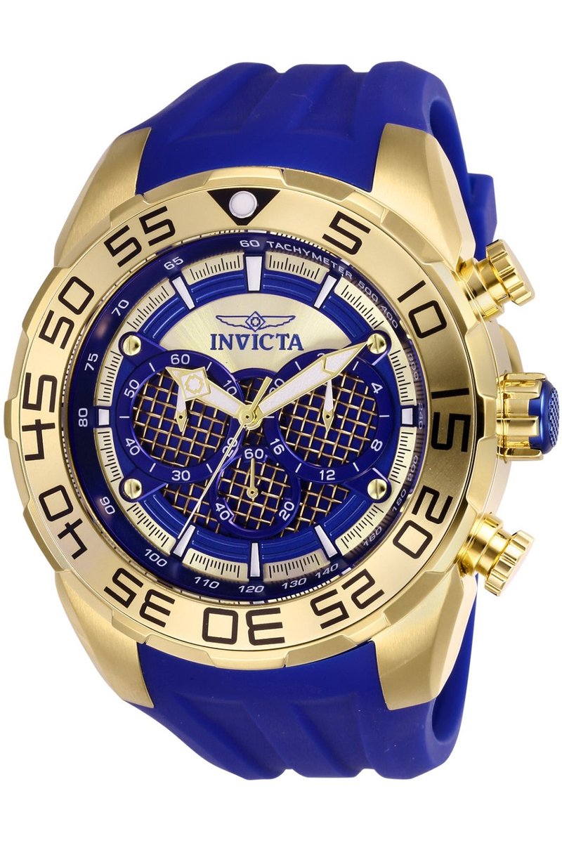 Invicta Speedway - SCUBA 26302 Heren Horloge - Waterdicht - Analoog - Quartz Uurwerk - Roestvrij Staal met blauwe Wijzerplaat - 50mm