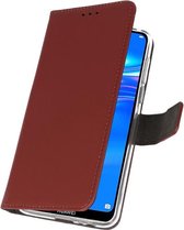 Wallet Case Hoesje voor Huawei Y7 / Y7 Prime (2019) Bruin