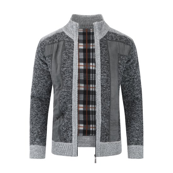 Veste à col pour homme Allthemen - Pull tricoté à blocs de couleurs - XXL