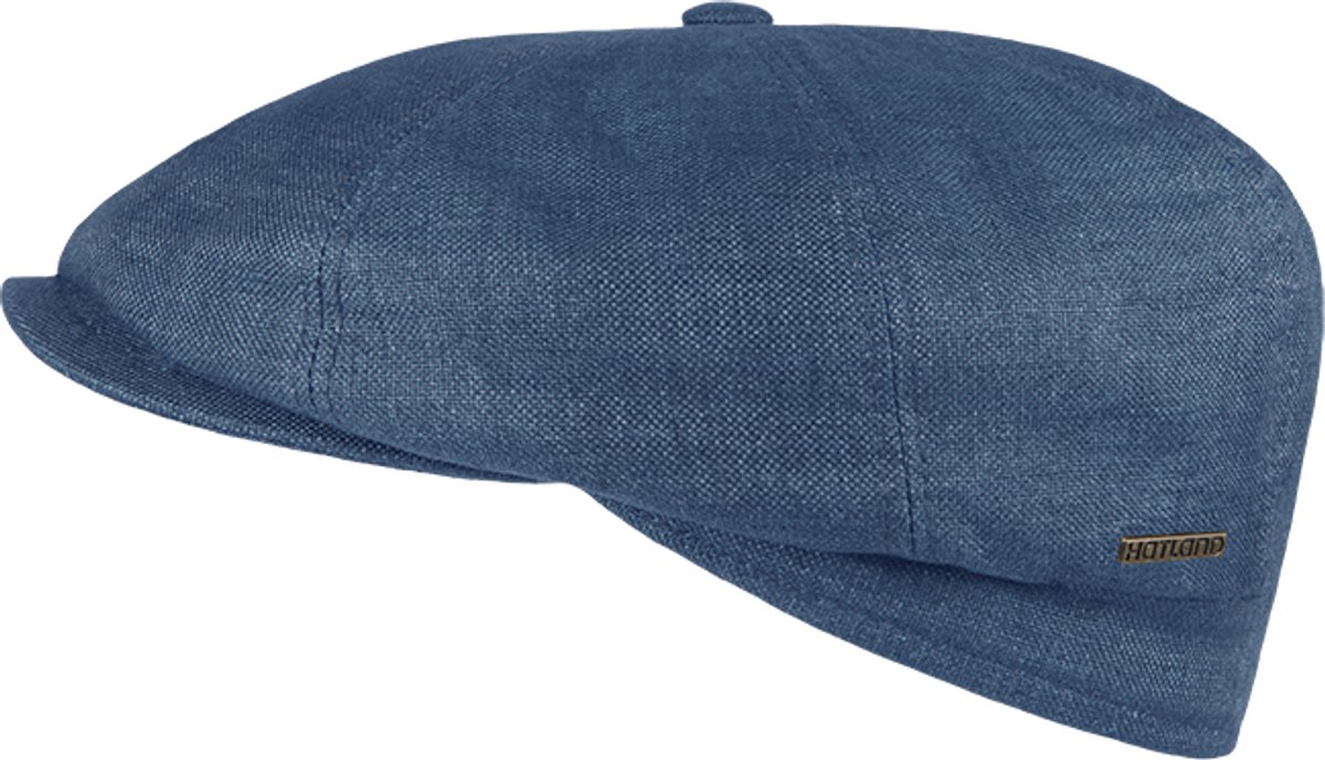 Cullum - Linnen flat cap - Blauw