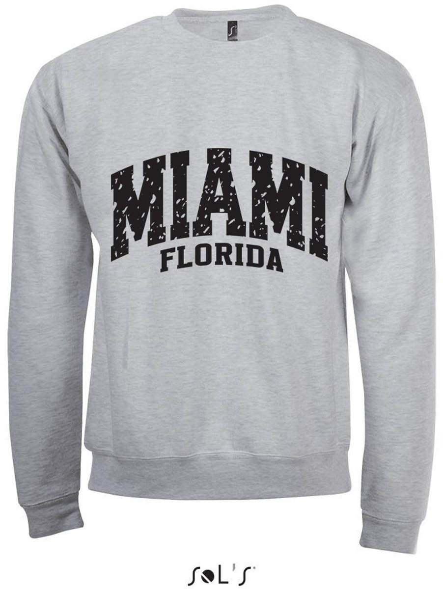Sweatshirt 2-211 Miami Florida - Lgrijs, L