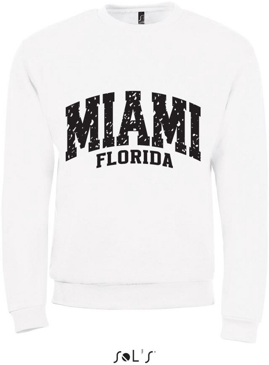 Sweatshirt 2-211 Miami Florida - Wit, S