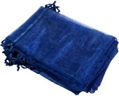 Prigta - Organza zakjes - 100 stuks - 10x15 cm - Marine Blauw - cadeauzakjes organza stof - uitdeelzakjes - geschenkzakjes - geurzakjes maken