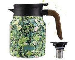 Bloom On Hotpot Thermos Theepot - Theepot Met Filter - Thermoskan - Koffie - Keramiek - Theekan Thermos