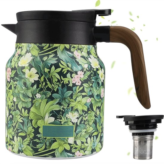 Bloom On Hotpot Thermos Theepot - Theepot Met Filter - Thermoskan - Koffie - Keramiek - Theekan Thermos