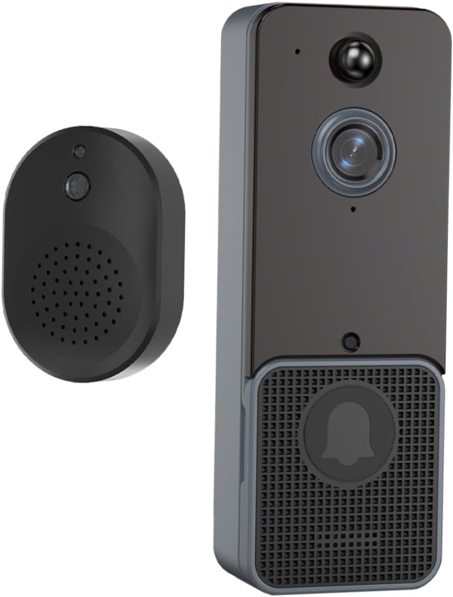 Visuele draadloze deurbelset voor thuiscamera, tweerichtingscommunicatie en eenvoudige installatie, complete set voor thuisbeveiliging