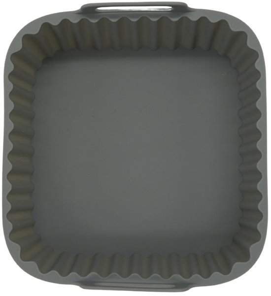 Fackelmann 42689 Siliconen Mand, Mal voor heteluchtfriteuse, Mal voor olievrije friteuse, grijs, 17x17x6.5 cm