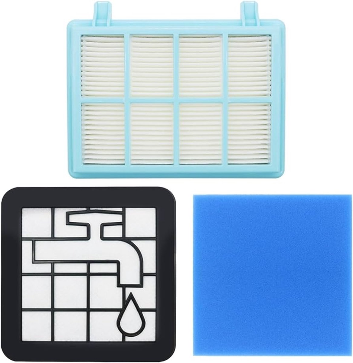 Filter set - geschikt voor Philips PowerPro Compact and Power Pro Active en City - Vervangt Stofzuigerfilter FC9331/09 - FC9332/09 - FC8010 - FC8010/02 FC8010/01 HEPA - Stofzuiger onderdelen - Motorfilter & uitblaasfilter - VOORDEELVERPAKKING
