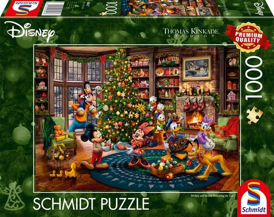 Schmidt - Legpuzzel - Disney, Mickey & Minnie versieren de boom - Thomas Kinkade Studios - 1000 stukjes - Volwassenen - vanaf 12 jaar