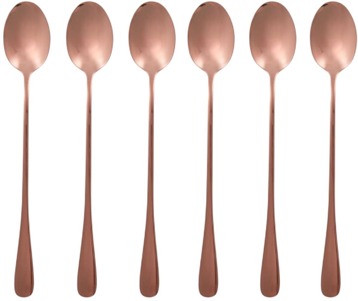 oDaani – Latte macchiato lepels rose goud – 6 lange lepels voor koffie, cocktails en dessert – RVS – Vaatwasser bestendig - 19.5 cm