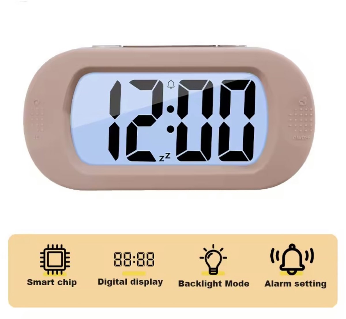 Digitale Wekker Klok - 24uurs wekker - Werkt Op Batterijen - Makkelijk Instelbaar Alarm met Snooze en licht Functie - Kinderwekker Reiswekker - Digitale LED Klok/Wekker - Trendy Wekker Met Snooze functie - Stevige Alarmklok - Licht Roze — cadeau in Elektronica - foto 4