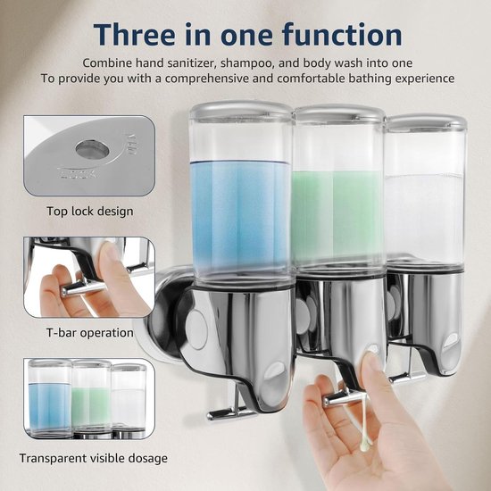 All Care Zeepdispenser | WINGS | RVS | Vloeibare Zeep (900ml) | Dosering 2ml | Wandmontage