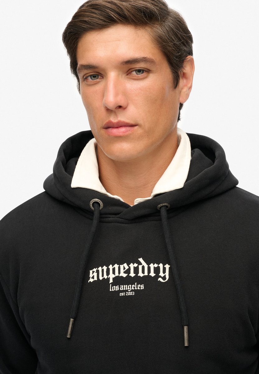 Superdry Tattoo Flash hoodie met losse pasvorm Heren Hoodies Zwart