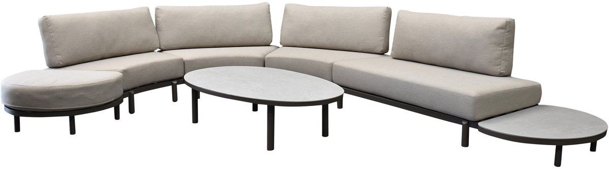 AVH-Collectie Eclipse XL hoekloungeset 8 delig aluminium rope Taupe