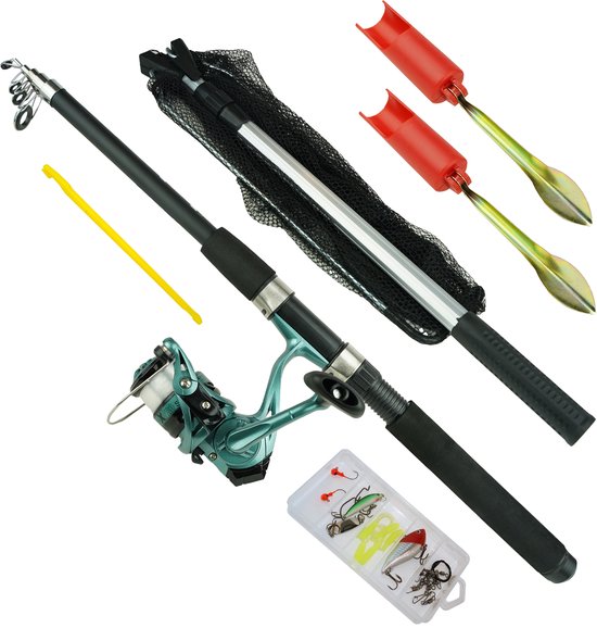 Complete Mijn Eerste Roofvisset Telescopisch 210 cm Vakantieset Visset Roofvis Kinder Snoek Baars — afbeelding 3