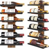 TJ.MOREE Wijnrek wandhouder voor 12 flessen - metalen houder voor wijn, champagne, drankopslag - robuust displayrek voor thuisbar, keuken, kelder