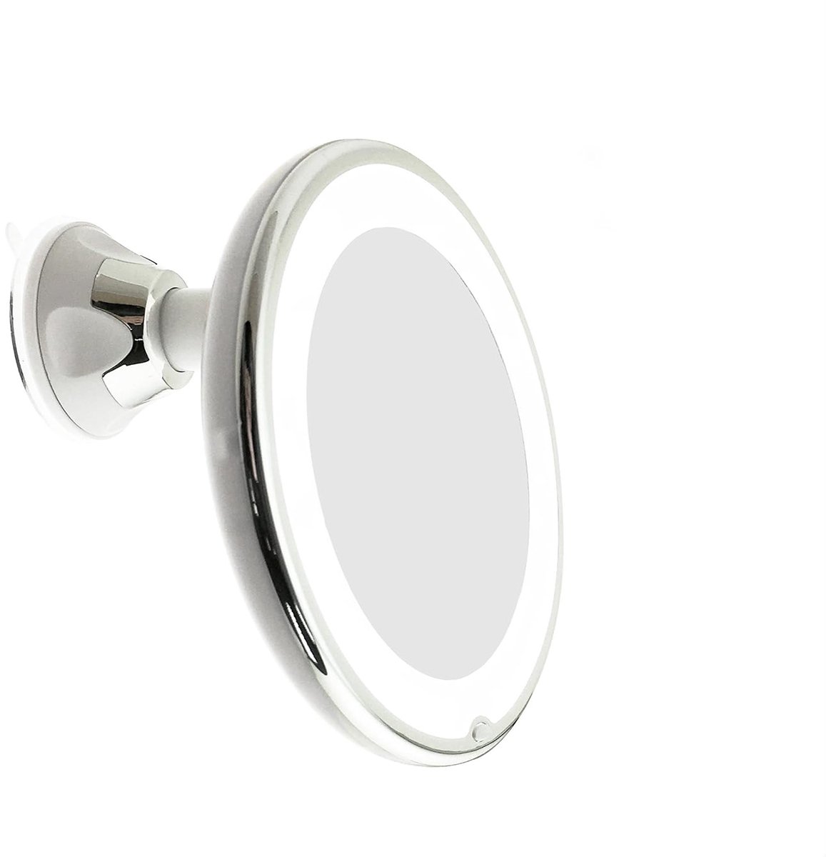 Gsedaox-Make Up Spiegel-LED Make Up Spiegel-met Verlichting-Vergroting-met Zuignap-20 cm-10 x Vergroting-Badkamerspiegel-Zilver