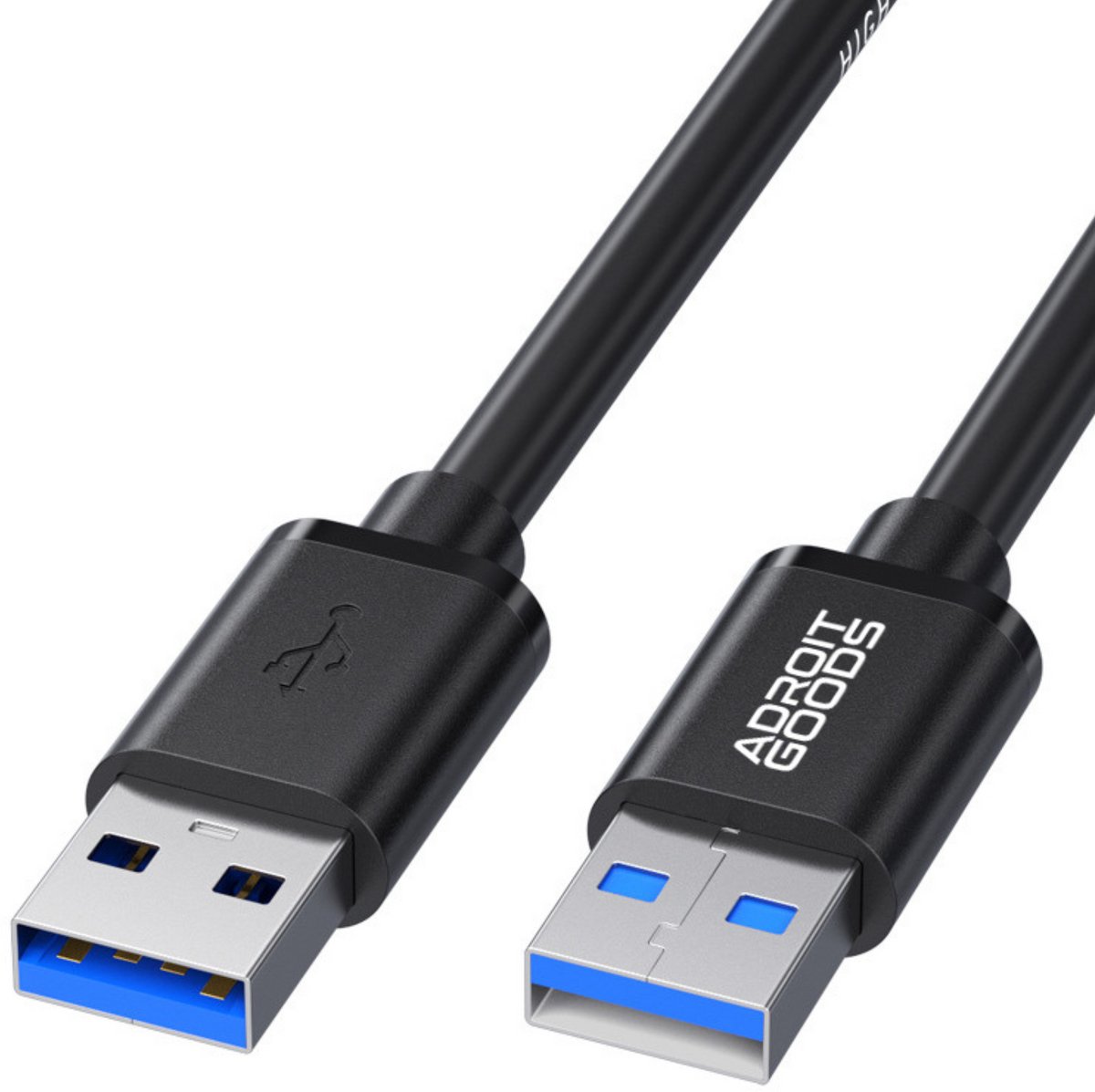 AdroitGoods USB 3.0 Kabel Male-Male 1m – Hoge Snelheid 5Gbps, Duurzaam, Voor PC, Dockingstation & Externe Harde Schijf