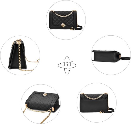 sac à bandoulière - chaîne - cuir - femme - argent