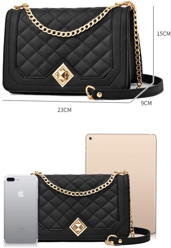 sac à bandoulière - chaîne - cuir - femmes - or