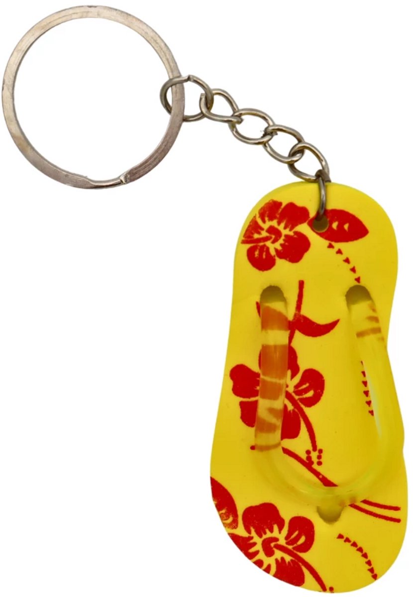 Sleutelhanger Badslipper Geel – Flip Flop Keychain – Strand & Beach – Accessoire Sleutelbos, Sleutels & Tas | Cadeau voor Kinderen & Volwassenen