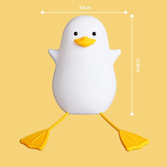 Schattig Geel Eendje Nachtlampje - Kinderen Siliconen Schattig Nachtlampje - Aanraakbediening Dimbaar Met Timer Nachtlamp voor Babyverzorging - USB Oplaadbaar LED Nachttafel Lampje - Geschikt voor Slaapkamer en Kinderkamer Decoratie van SCH® — afbeelding 5