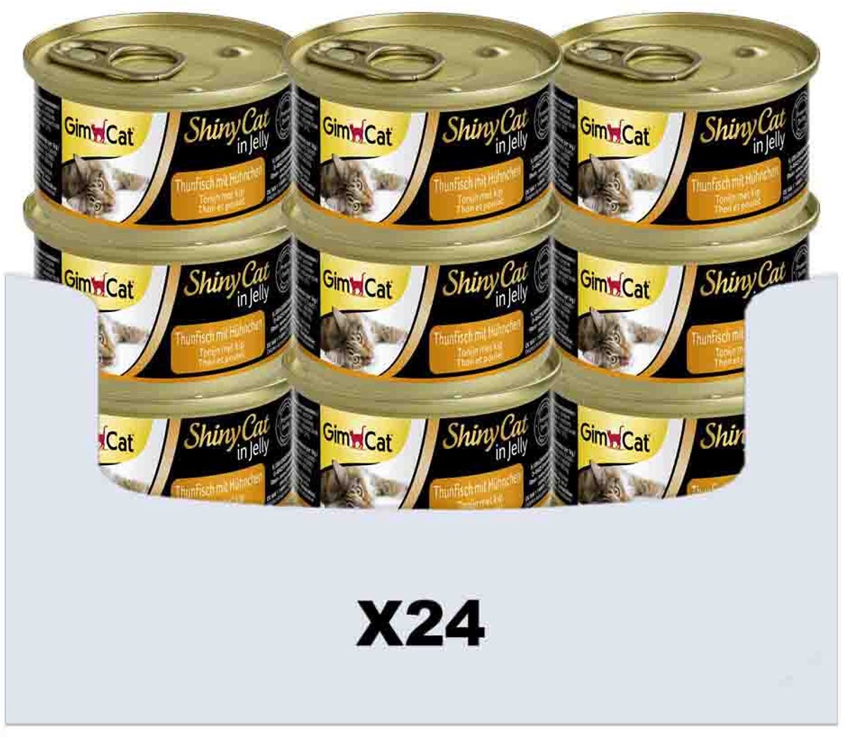 24x GimCat ShinyCat in Jelly Tonijn&Kip 70 gr