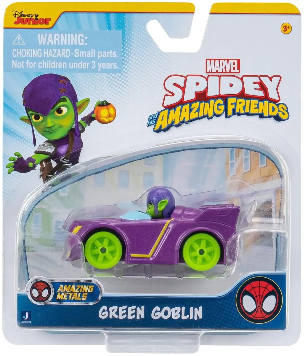 Spidey Amazing Friends Green Goblin voertuig - 8 cm - Metaal