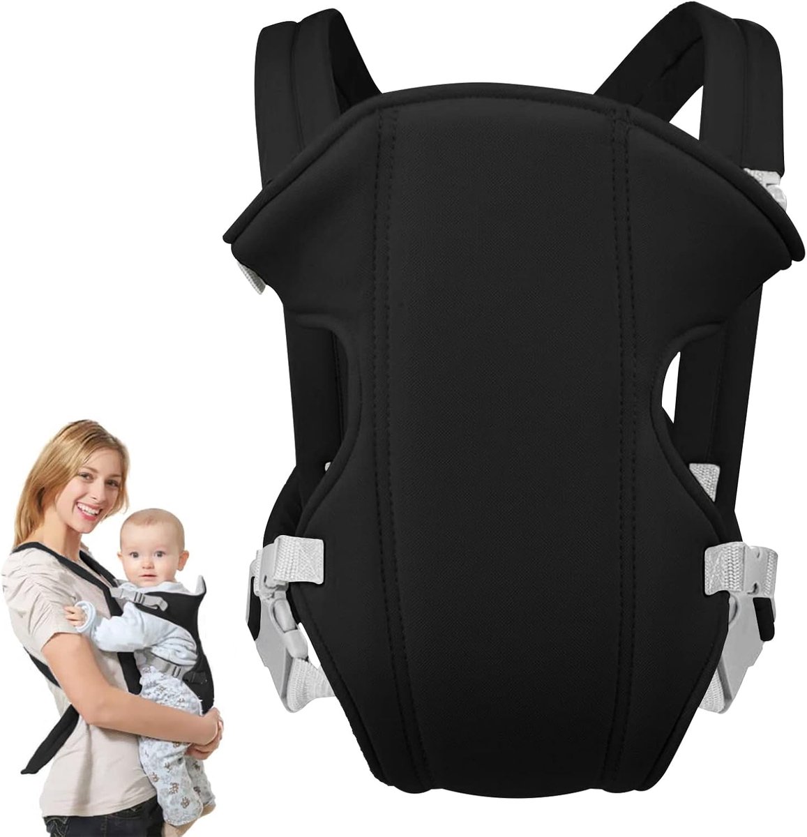 Draagzak - Wandeldraagzak - Verstelbare draagzak - Ergonomische kinder draagzak voor baby's van 3 tot 16 maanden - Katoenen pasgeboren draagzak - Aanbevolen voor baby's tot 15 kg