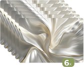 Napperons - 6 pièces - 45x30 cm - Set de table en plastique - Tissu - Plis - Goud - Dessous de Assiettes - Décoration de table - Accessoires de décoration de table de Cuisine - Dessous de verre en Vinyl - Décoration de table