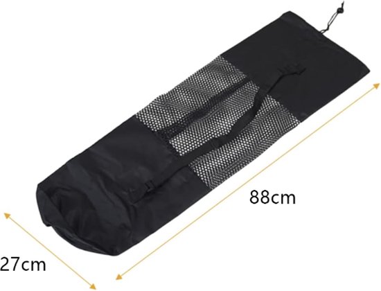 2 Stuks - Yogamat Tas - Zwart - Polyester - Voor Yogamat van 180*80*0.8cm - Met trekkoord en riem - Sporttas - Opbergtas voor yoga mat - Draagbaar - Dames schoudertas — afbeelding 2