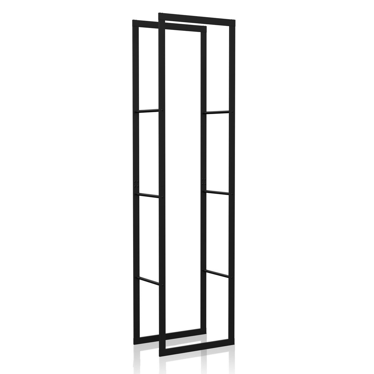 brandhoutrek metalen brandhoutrek binnen buiten voor brandhout houtopslag brandhoutrek zwart 150 x 40 x 25 cm