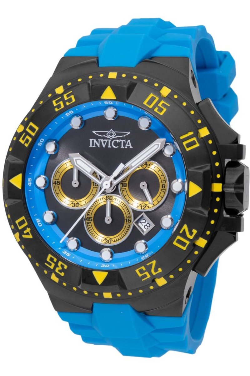 Invicta Excursion 48538 Heren Horloge - Waterdicht - Analoog - Quartz Uurwerk - Roestvrij Staal met blauwe Wijzerplaat - 50mm