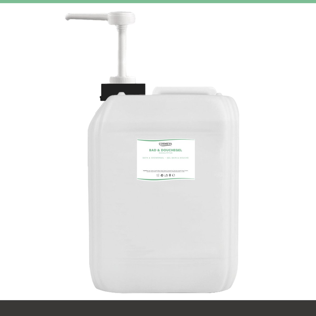 Bad & Douchegel - Eucalyptus - Lichtgroen - Transparant - 12 Liter - Jerrycan - Met pomp - Navulling - Navullen - Shower gel - Showergel - Douche gel - Shampoo - 3 - 5 - 6 - 10 | LP5