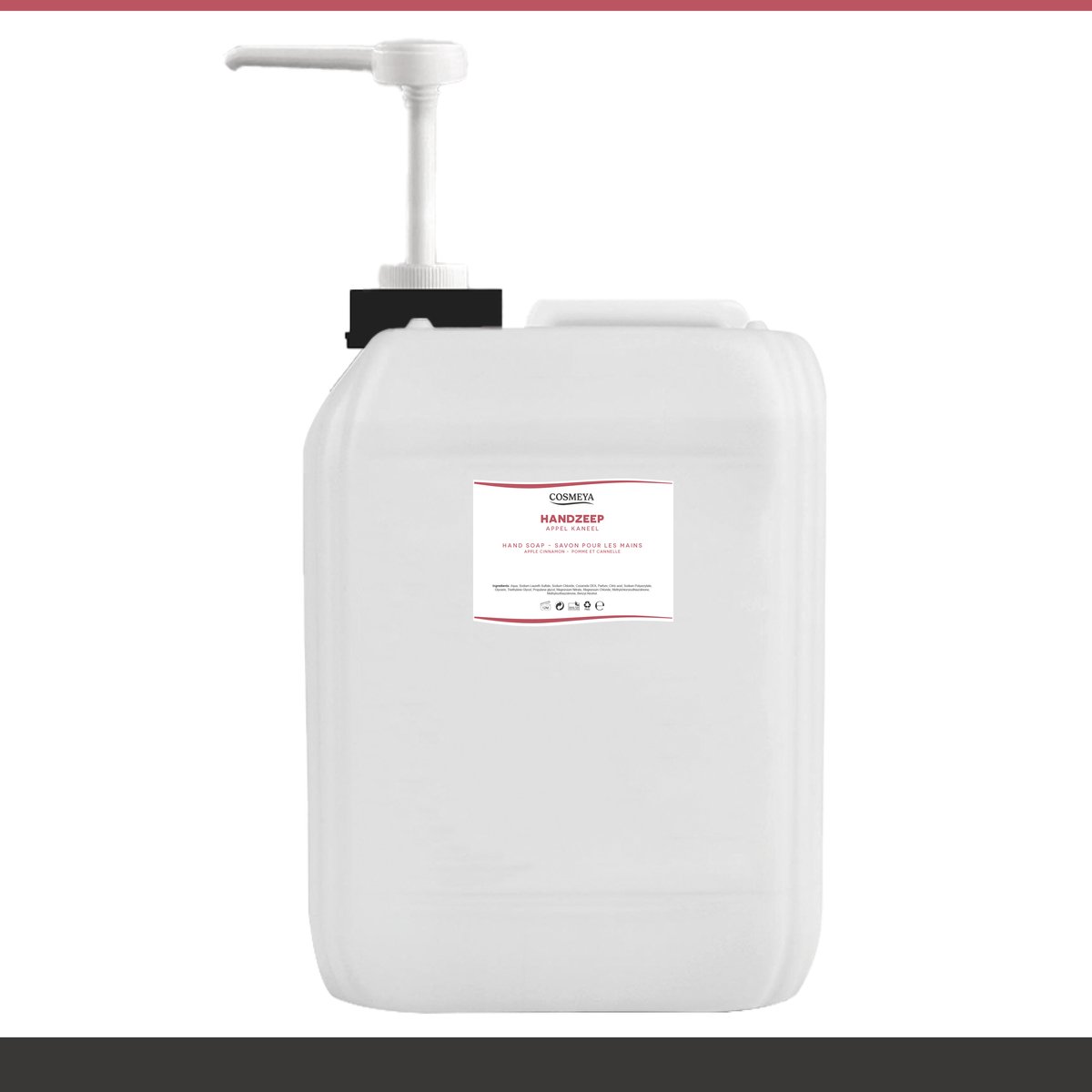 Handzeep - Appel kaneel - Lichtroze - Transparant - 12 Liter - Jerrycan - Met pomp - Navulling - Navullen - Hand Soap - Savon Pour Les Mains - 3 - 5 - 6 - 10 | LP5
