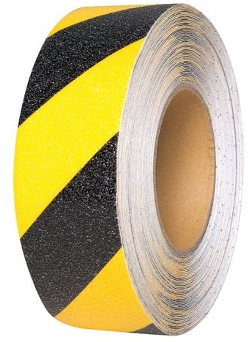 PROline antislipbekleding - op rol - zelfklevend - geel zwart 50 mm