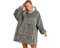 Travelhawk Hoodie Deken - Snuggle Hoodie - Fleece Deken Met Mouwen - Hoodie Blanket - Donkergrijs